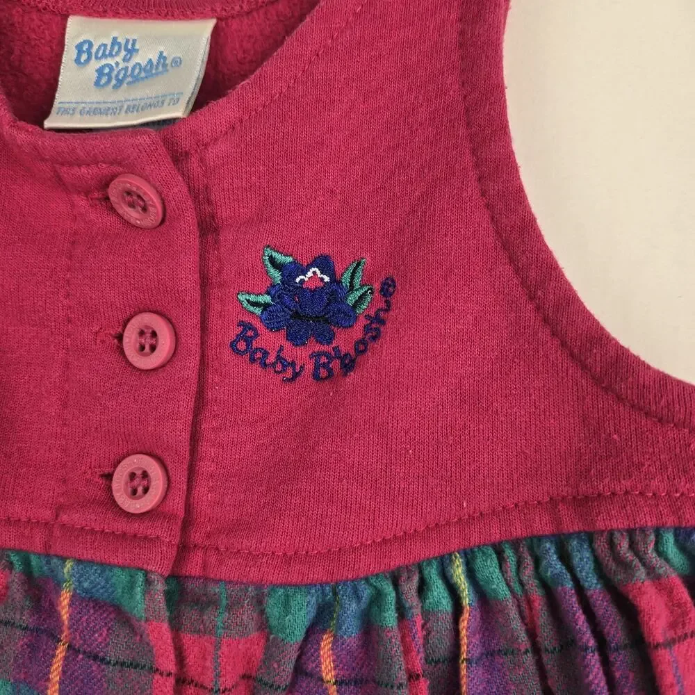 Vintage OshKosh B'Gosh Dress Size 12 M Plaid Sleeveless USA Made‎